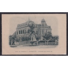 ARGENTINA ENTERO POSTAL GJ CAP-26-F TARJETA POSTAL CON ILUSTRACION USADA EDIFICIO DE CORREO RARA U$ 50